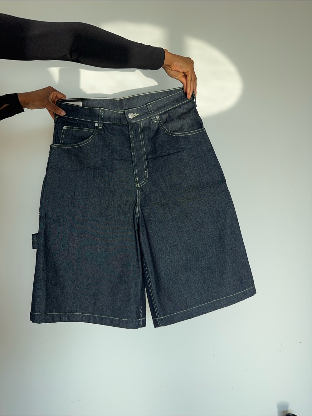 Zara Dark Blue Denim Bermuda Shorts